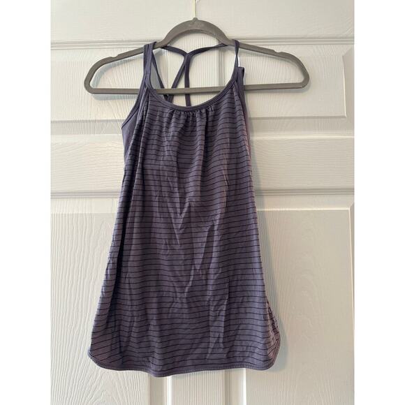 CALIA by Carrie Underwood Double Layered Purple Striped Tank, XS - Picture 4 of 7